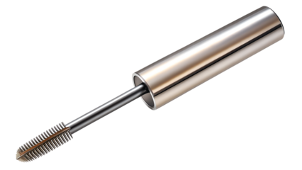 Metallic eyelash brush with holder, cut out transparent