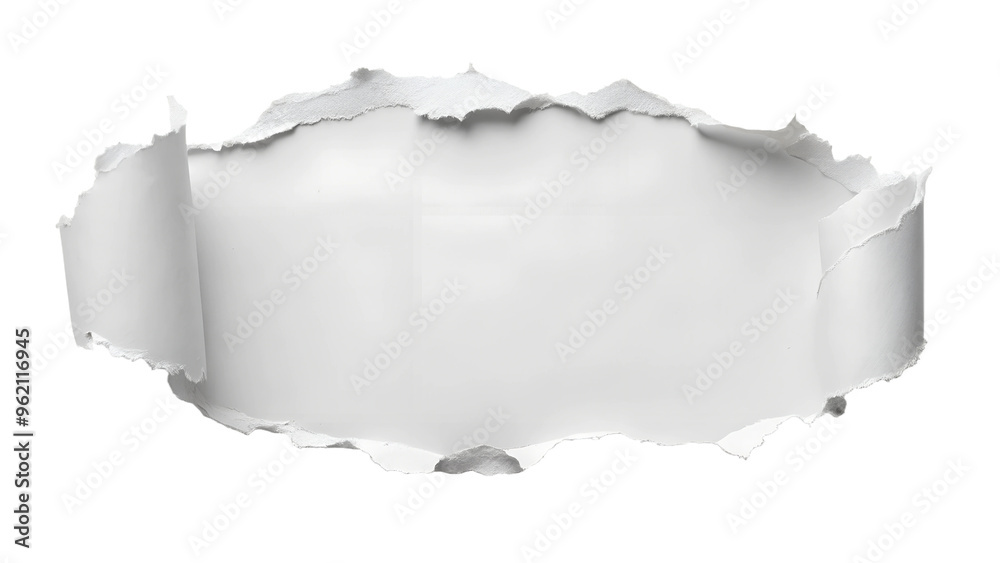 Canvas Prints torn paper effect with a blank space for text, cut out transparent