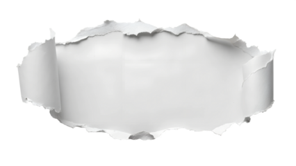 Torn paper effect with a blank space for text, cut out transparent