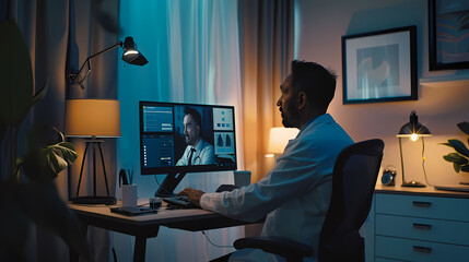 Doctor Conducting a Virtual Consultation with Patient via Telemedicine