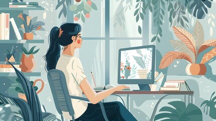 Teacher conducting a virtual reading session