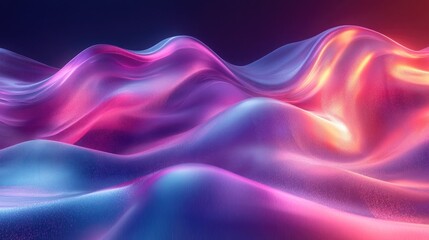 Fototapeta premium Abstract Holographic Purple Green Matte Fluid Iridescent Design