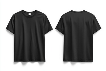 Fototapeta premium Black Tshirt Mockup Front and Back Isolated created with Generative AI
