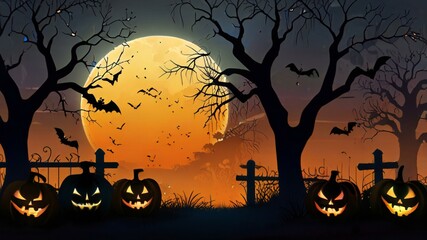 halloween background with pumpkin