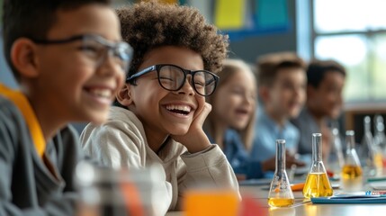 Back to school boy concept image with a happy schoolboy