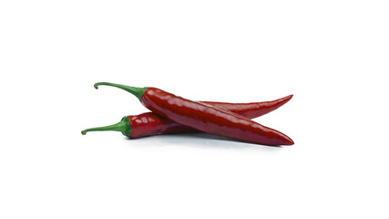 Photography of a pair of Red Chillies on transparent Background