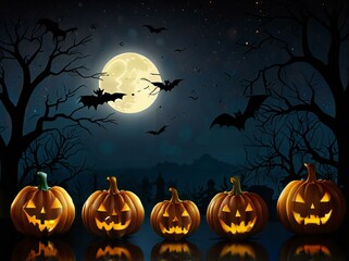 Fototapeta premium halloween background with pumpkin
