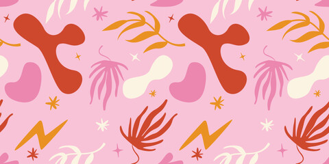 Pastel Color Boho Vector Seamless Pattern Backgrounds