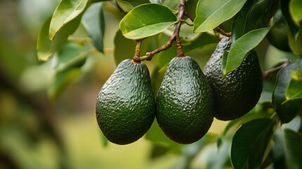 Also known as an alligator pear, the avocado or avocado pear (Persea americana) is renowned for its large, uniquely oily fruit featuring a prominent pit seed. 