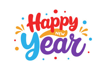 Happy New Year Lettering Vector Illustration | SVG Design & Cut Files for Cricut & Silhouette