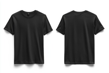 Black Tshirt Mockup Front and Back Isolated created with Generative AI