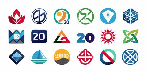 vector illustration of a set of abstract symbols