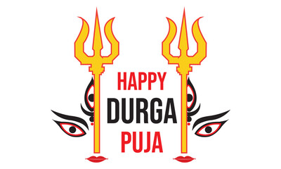 Happy Durga Puja, Hindu goddess durga face vector illustration design.eps10
