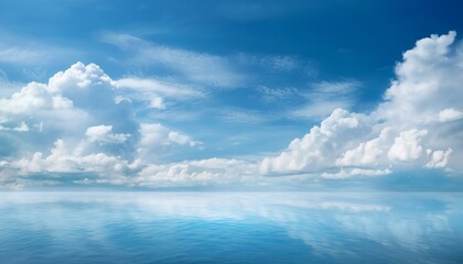 A serene background in shades of sky blue with subtle cloud patterns