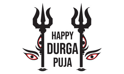 Happy Durga Puja, Hindu goddess durga face vector illustration design.eps10
