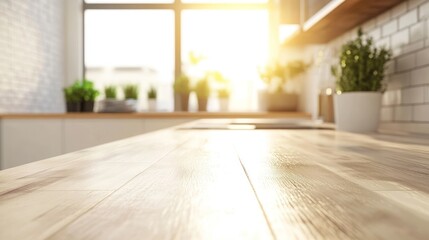 Close up Amazing Luxury Kitchen Interior in white with wooden floor and kitchen