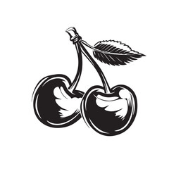 Cherry Fruit Image Vectors and Illustrations isolated on white background.