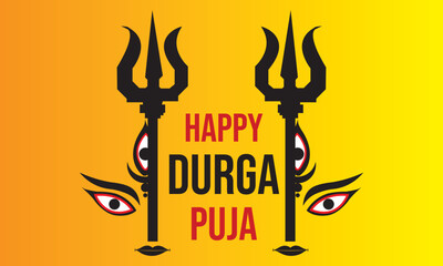 Happy Durga Puja, Hindu goddess durga face vector illustration design.eps10
