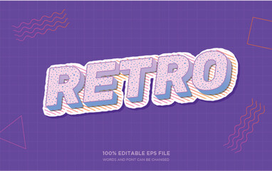 Retro Style 3D editable text style effect	
