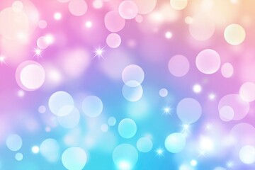 Fototapeta premium A soft pastel rainbow gradient background with a subtle bokeh effect, creating an ethereal and dreamy atmosphere for design projects.