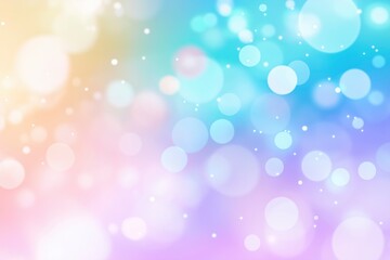 Fototapeta premium A soft pastel rainbow gradient background with a subtle bokeh effect, creating an ethereal and dreamy atmosphere for design projects.