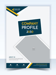 Annual report template design with photo