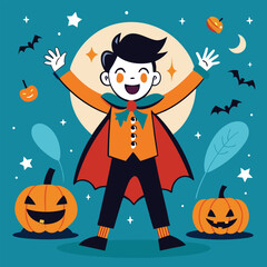 Happy in Halloween day Draw doodle style