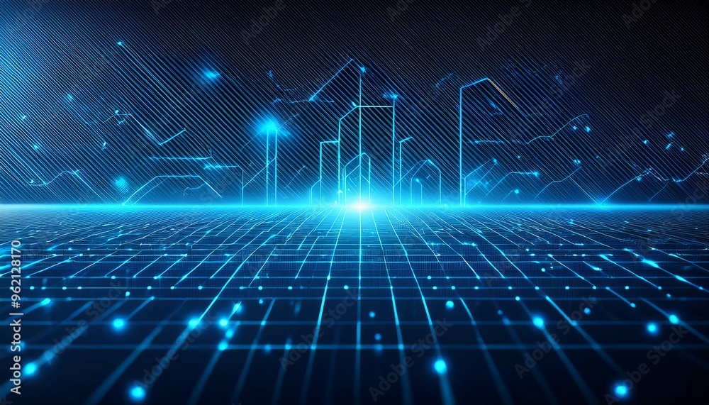 Canvas Prints digital innovation abstract blue tech concept for business or science background
