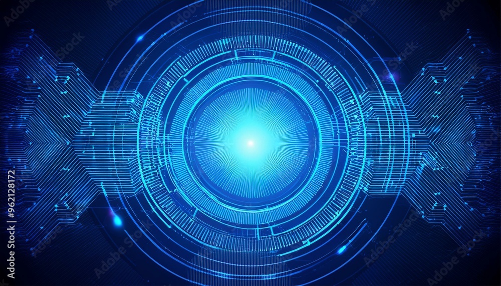 Sticker digital innovation abstract blue tech concept for business or science background