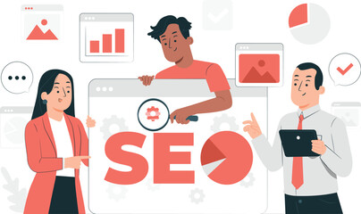 Seo analytics team illustration
