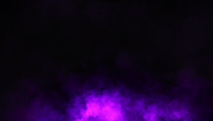 Abstract misty fog on isolated black background. Smoke stage studio. Texture overlays. The concept of aromatherapy.