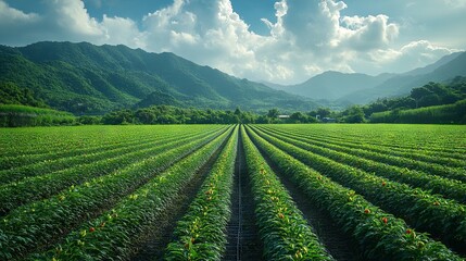 Realistic Solar Power Plant in Shenzhen Fields, AI generated illustration