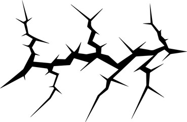 Realistic Cracked Surface Vector Illustration with Sharp Fractures and Detailed Breaks