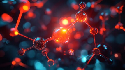 A futuristic chemistry experiment with nanotechnology and smart materials, glowing results.