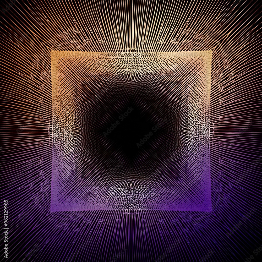 Wall mural contemporary abstract square design with halftone pattern - futuristic concept background