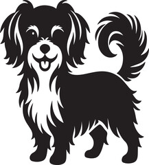 a cute doge silhouette vector