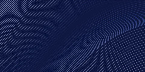 Abstract glowing wave lines on dark blue background. Dynamic wave pattern. Modern flowing wavy lines. Futuristic technology concept.