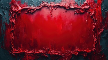 A red splash of paint on a white background