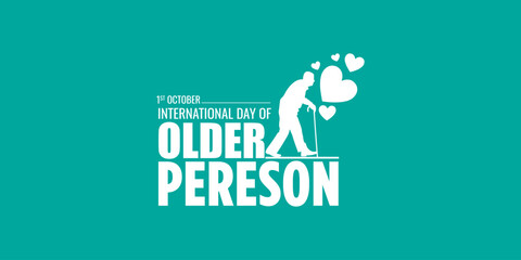 International Day of Older Persons Creative unique idea design logo banner poster social media web background isolated vector illustration older person symbol icon love care respect our elder citizens