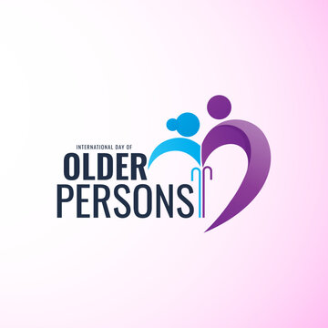International Day of Older Persons Creative unique idea design logo banner poster social media web background isolated vector illustration older person symbol icon love care respect our elder citizens