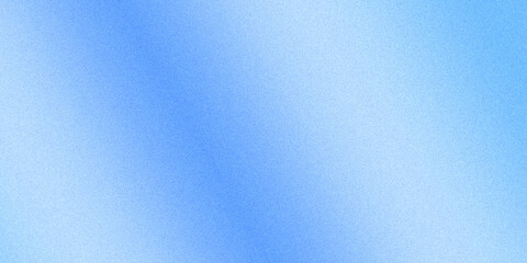 Ziarniste gradientowe tło w kolorach niebieski biały, szum tekstura na tapecie. Szablon baneru lub plakatu w stylu graficznym retro. Światła ledowe holo bokeh na projekcie okładki © Grainy background