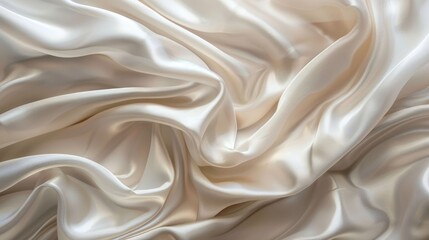 Fototapeta premium Abstract silk fabric background with horizontal texture and white, beige, and pearl tones.