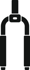 Bike suspension fork icon showing mountain bike part in simple style