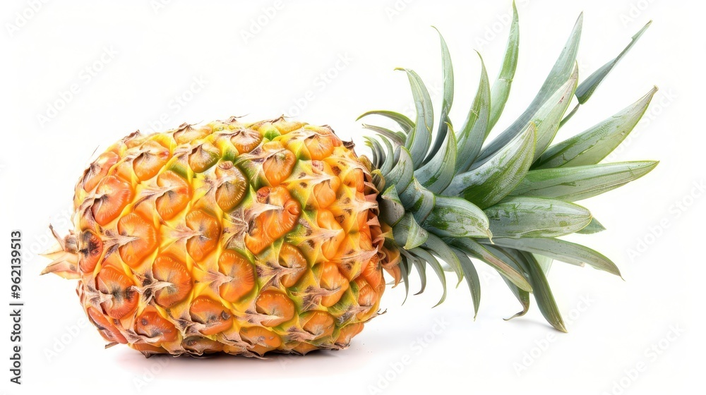 Wall mural vibrant pineapple fruit isolated on white background highresolution studio photo