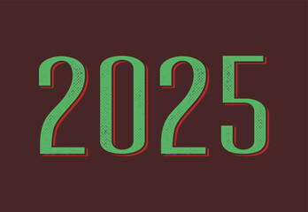 Happy New Year 2024 Design Abstract Green Realistic Decoration Vector Illustration With Brown Background