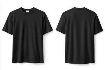 Naklejka premium Black Tshirt Mockup Front and Back Isolated created with Generative AI