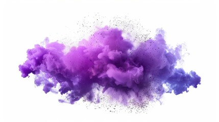 Fototapeta premium vibrant purple smoke explosion isolated on white background abstract color burst concept illustration 8