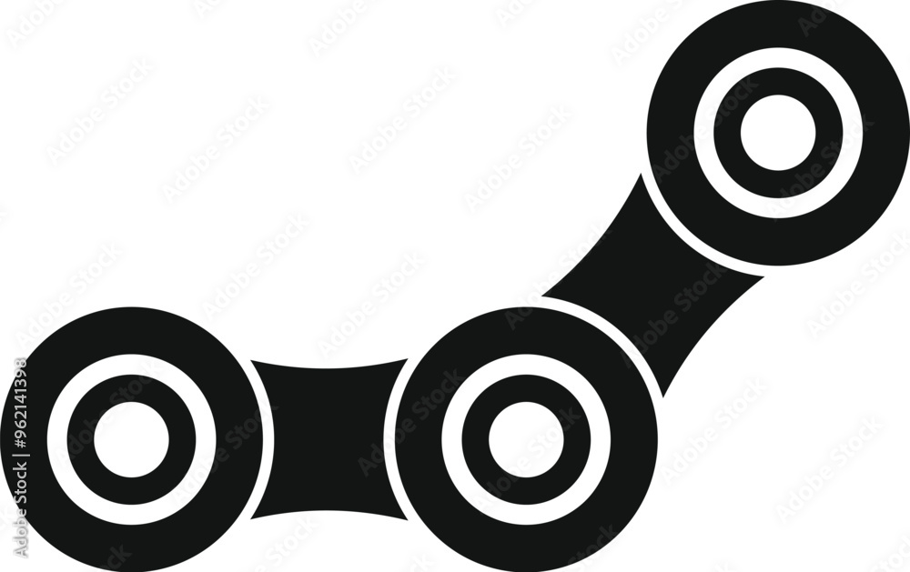 Poster simple icon style graphic representing the concept of blockchain technology with connecting circles 