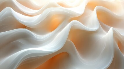 Fototapeta premium The image is a close up of a white fabric with a wave pattern