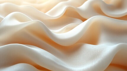 Fototapeta premium Close up of a white fabric with a wave pattern.